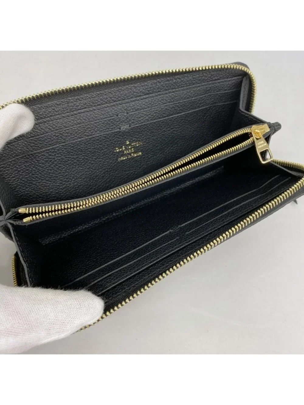 Louis Vuitton Wallet Monogram Empreinte Bicolor Portefeuille Clemence Black